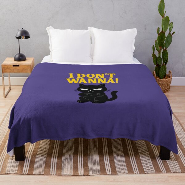 Item preview, Grumpy Black Cat “I DON’T WANNA!” Funny Pouty Kitty Design designed and sold by Studio Reverie.