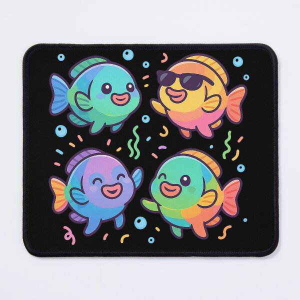Item preview, Parrot Fish Party – Kawaii Ocean Dance designed and sold by DamioPolArt.