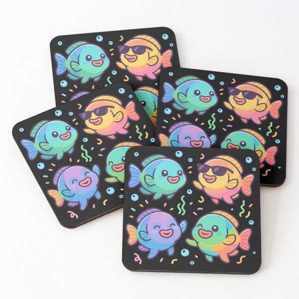 Item preview, Parrot Fish Party – Kawaii Ocean Dance designed and sold by DamioPolArt.