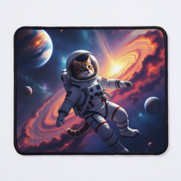 Item preview, Cat floating into Space with Universe and Nebula designed and sold by Erlin Rudho.