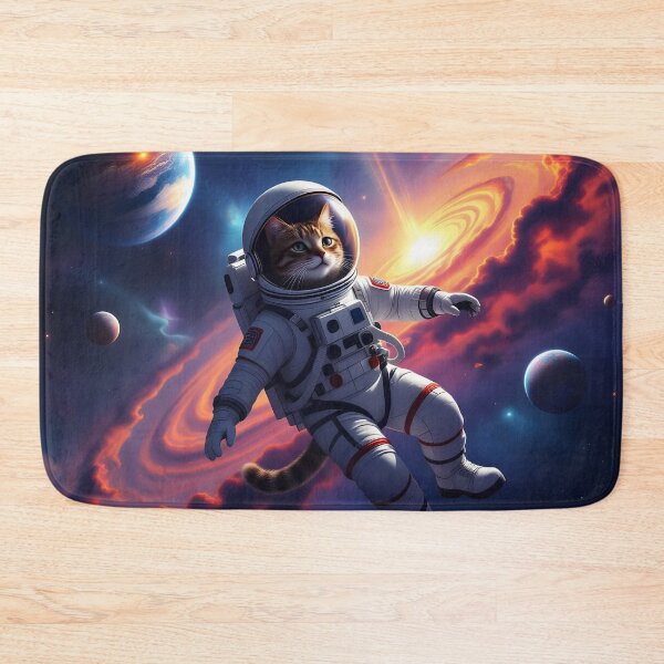 Item preview, Cat floating into Space with Universe and Nebula designed and sold by Erlin Rudho.