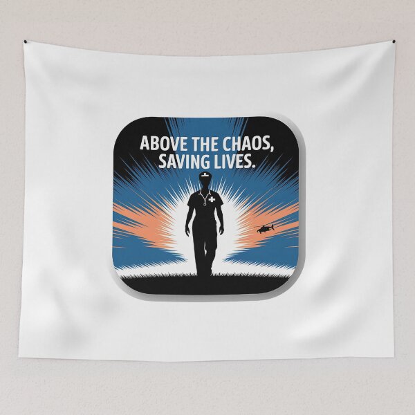 Item preview, Above the Chaos, Saving Lives - Flight Nurse | Medevac RN Hero designed and sold by CuteDesignables.