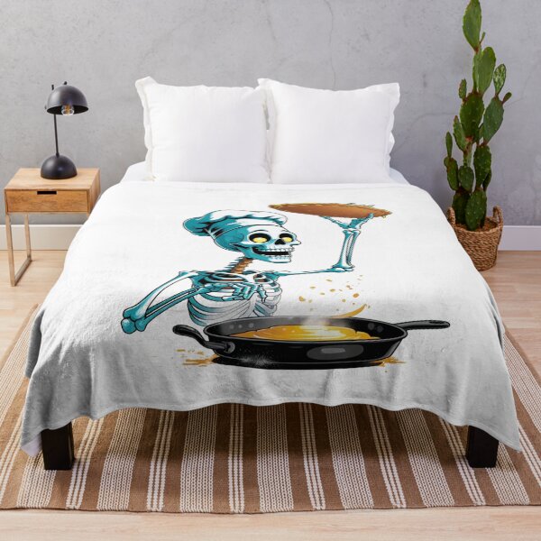 Item preview, Skeleton Chef Flipping Pancakes – Funny Breakfast Vibes Cooking Design designed and sold by ColorSplash123.