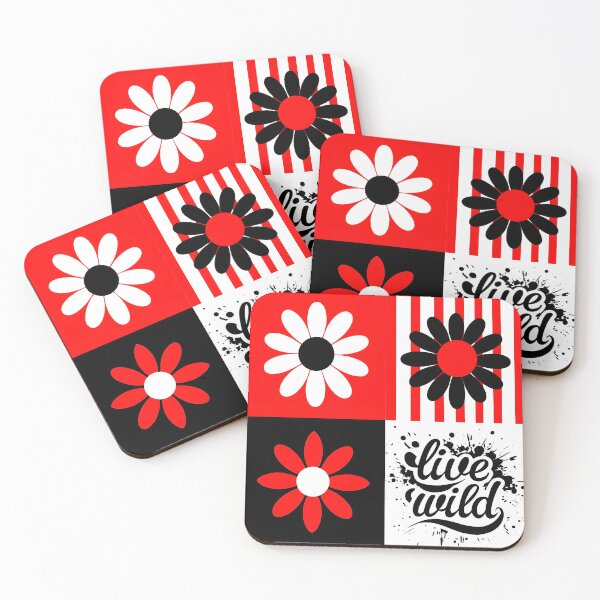 Item preview, Vibrant Pop Art Daisy Pattern with Inspirational 'Live Wild' Quote designed and sold by FestivityFinds.