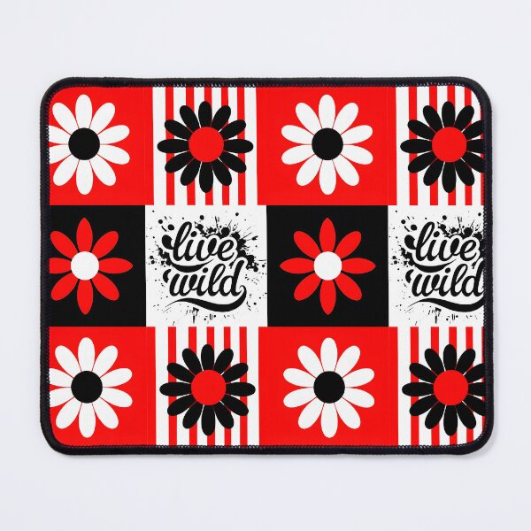Item preview, Vibrant Pop Art Daisy Pattern with Inspirational 'Live Wild' Quote designed and sold by FestivityFinds.
