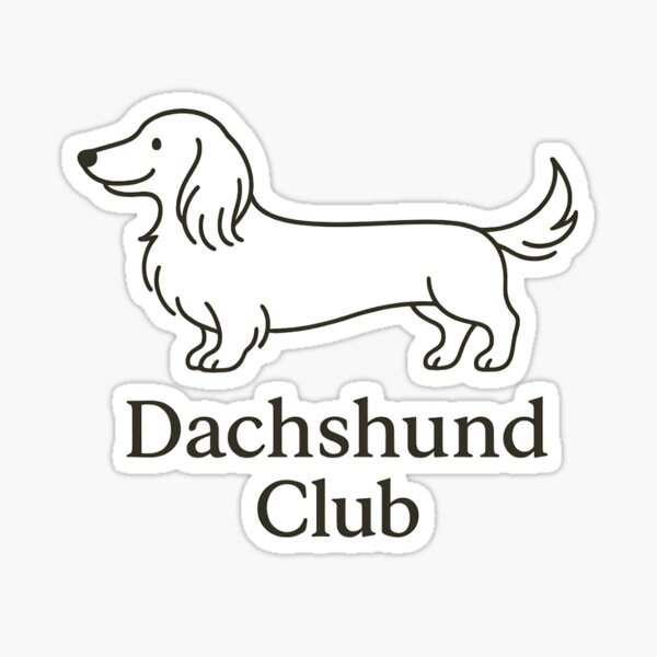 Item preview, Minimalist Dachshund Club Line Art – Long-Haired Doxie Outline Design designed and sold by TheLongPaw.