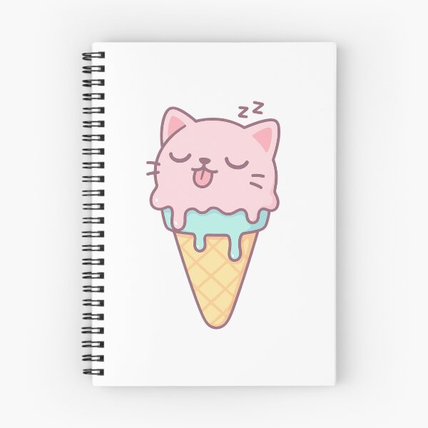 Item preview, Melting Cat Ice Cream Sticker | Cute Kawaii Sleepy Cone designed and sold by SAMIESS.