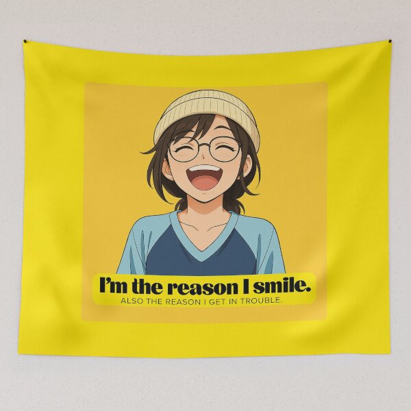 Item preview, I’m the Reason I Smile - Funny Anime Girl Shirt designed and sold by konthai.familyart.