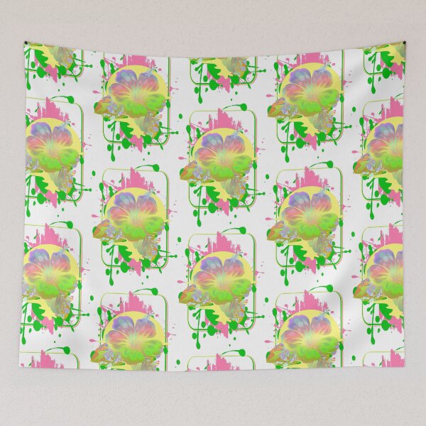 Item preview, Hibiscus flower many colorful splashes of color designed and sold by MyREDBlack.