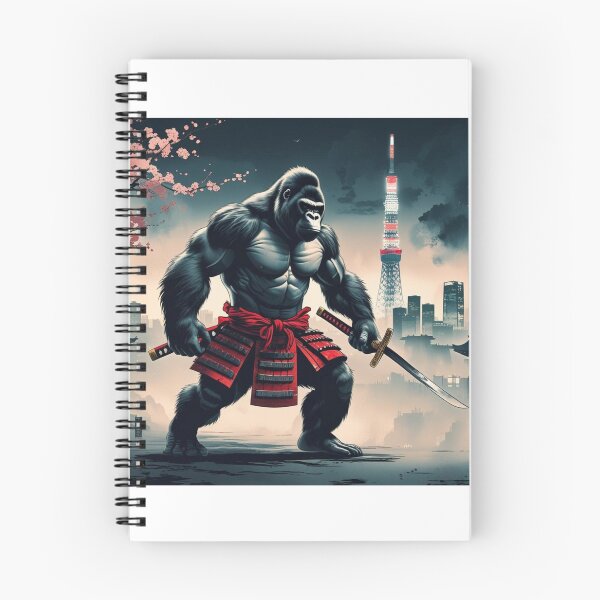 Item preview, A powerful gorilla warrior dressed as a samurai,Skytree Background designed and sold by Still Ronin Art .
