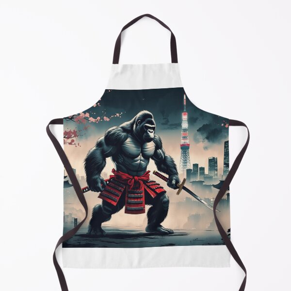 Item preview, A powerful gorilla warrior dressed as a samurai,Skytree Background designed and sold by Still Ronin Art .