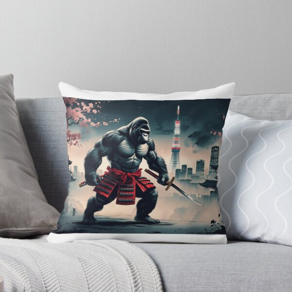Item preview, A powerful gorilla warrior dressed as a samurai,Skytree Background designed and sold by Still Ronin Art .