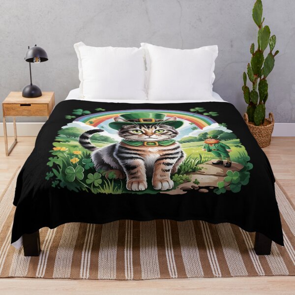 Item preview, Funny St Patrick's Day Cat With Leprechaun Rainbow designed and sold by BakeryDozen.