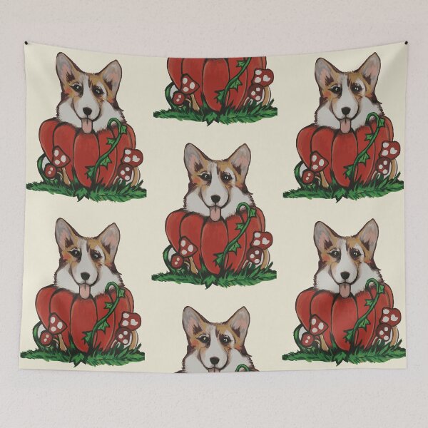 Item preview, Corgi in a Pumpkin designed and sold by LauraCoxArt.