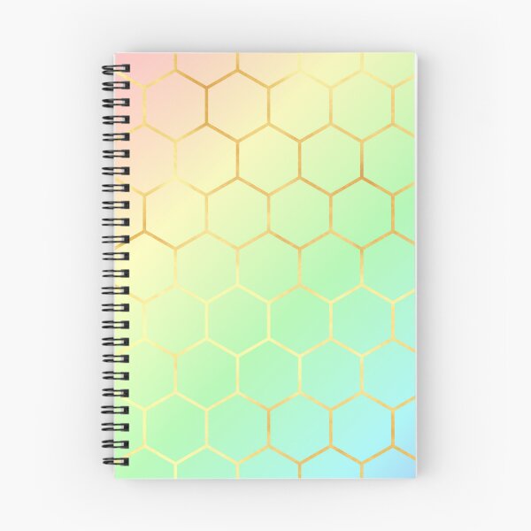 Item preview, Pastel Gradient with Golden Hexagonal Grid designed and sold by CreaTwinkles.