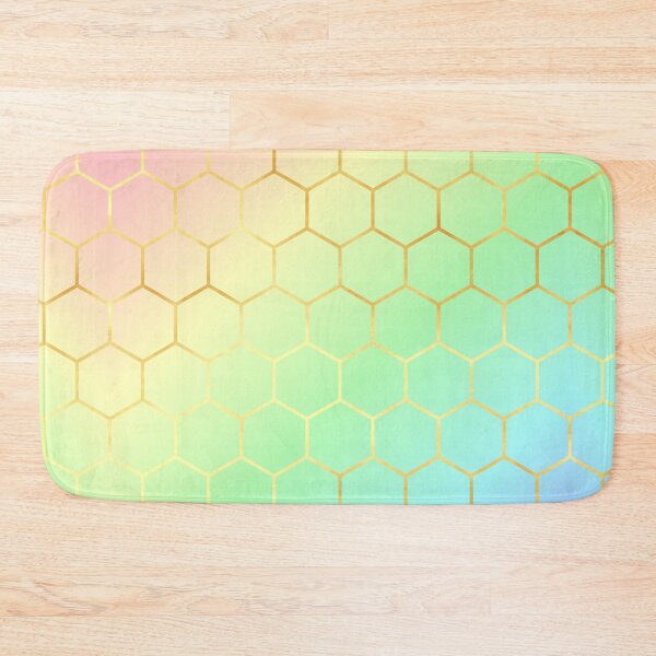 Item preview, Pastel Gradient with Golden Hexagonal Grid designed and sold by CreaTwinkles.