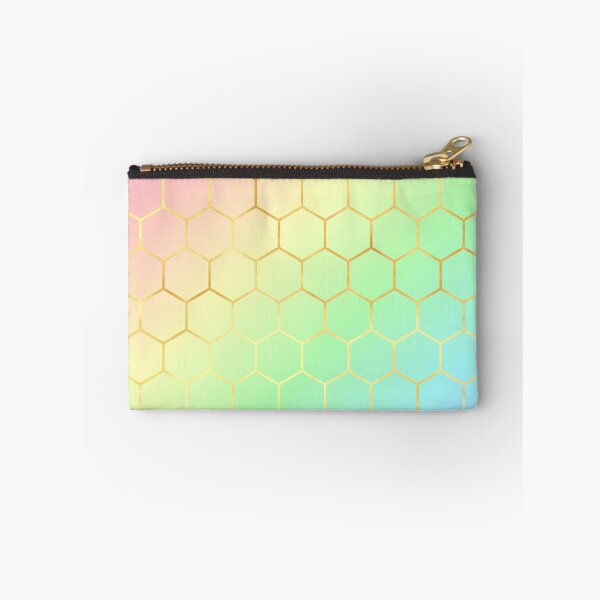 Item preview, Pastel Gradient with Golden Hexagonal Grid designed and sold by CreaTwinkles.