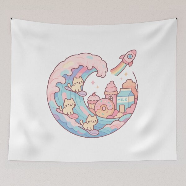 Item preview, Kawaii Pastel Wave Cats designed and sold by SAMIESS.