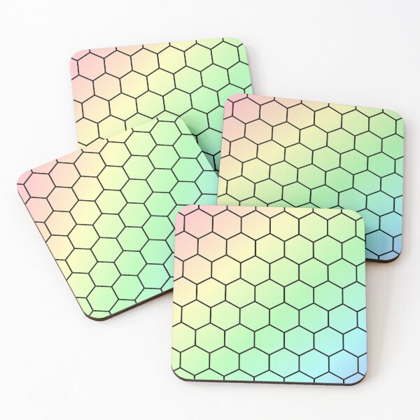 Item preview, Pastel Gradient with Black Hexagonal Grid designed and sold by CreaTwinkles.