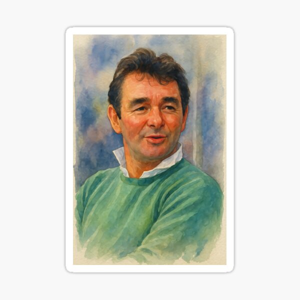Item preview, Retrato en estilo acuarela de Brian Clough designed and sold by kakarikihill.