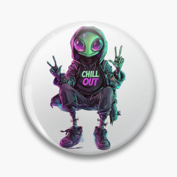 Item preview, Chill Out Alien Peace Sign Hoodie Streetwear Art designed and sold by AdamGierczyk.