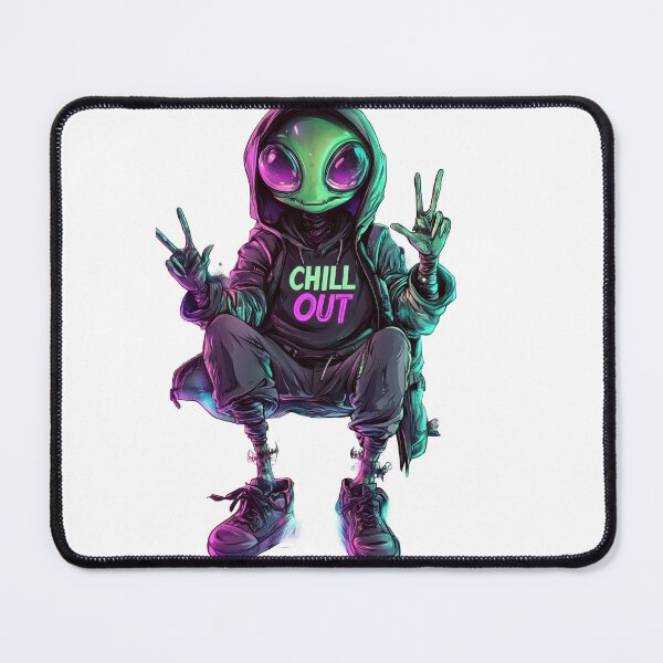 Item preview, Chill Out Alien Peace Sign Hoodie Streetwear Art designed and sold by AdamGierczyk.