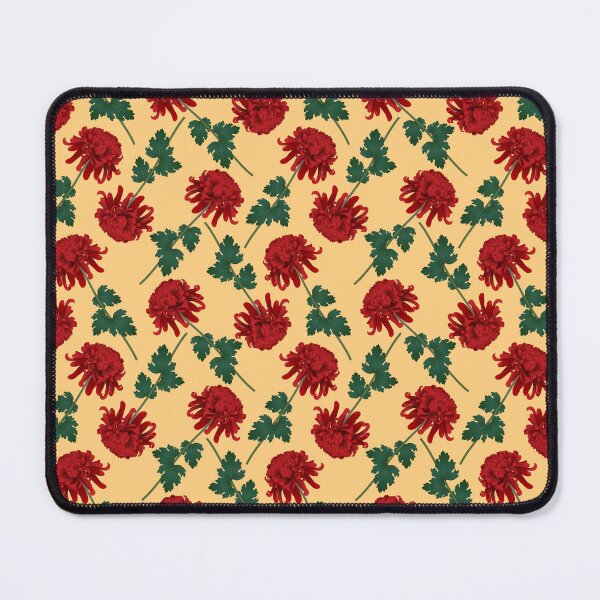 Item preview, Vintage Red Chrysanthemum Floral Pattern on Warm Beige designed and sold by SMHaven93.