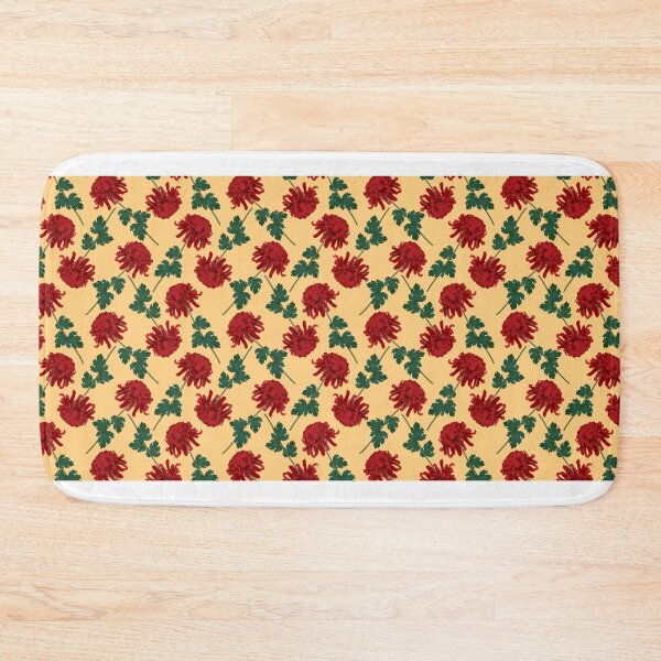 Item preview, Vintage Red Chrysanthemum Floral Pattern on Warm Beige designed and sold by SMHaven93.