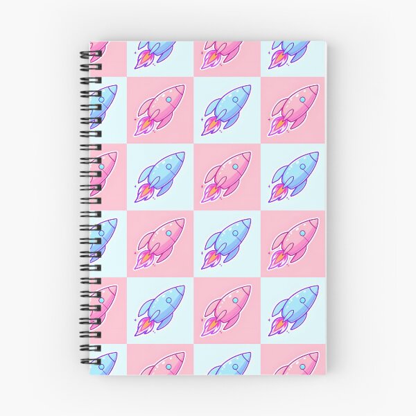 Item preview, Whimsical Rocket Pattern Sticker – Cute Blue and Pink Cartoon Rockets with Sparkles designed and sold by FestivityFinds.