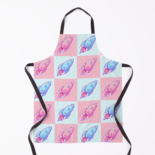 Item preview, Whimsical Rocket Pattern Sticker – Cute Blue and Pink Cartoon Rockets with Sparkles designed and sold by FestivityFinds.