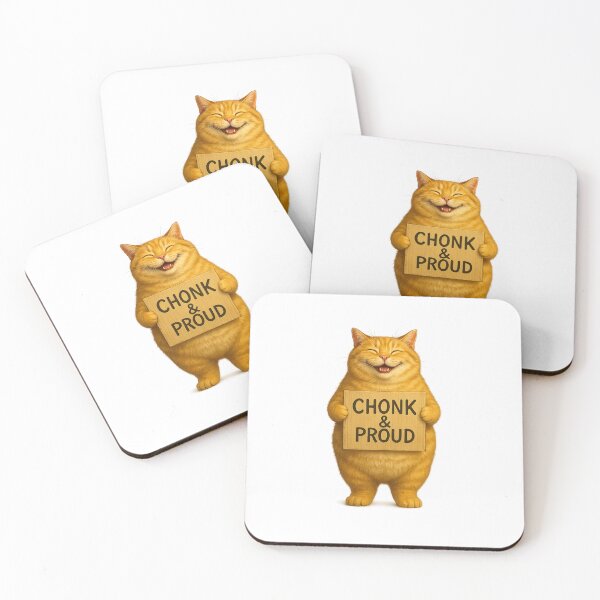 Item preview, Happy Fat Cat Holding Proud Sign designed and sold by ZooZoomiesMerch.