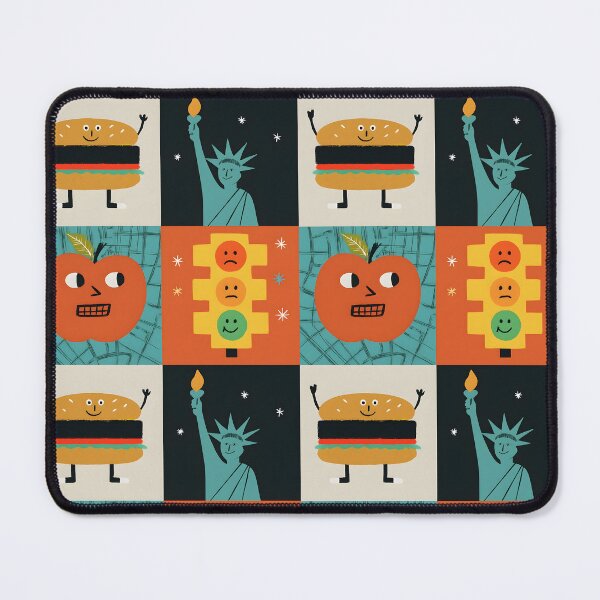 Item preview, Whimsical Cartoon Characters & Objects Sticker – Fun Food, Statue of Liberty, Apple, and Traffic Lights Design designed and sold by FestivityFinds.