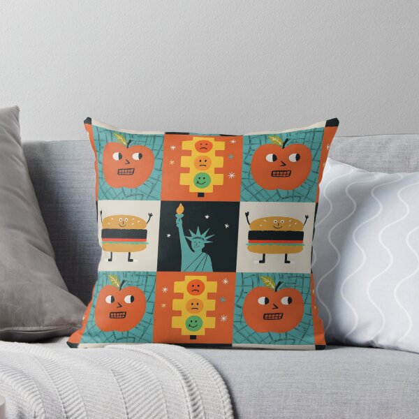 Item preview, Whimsical Cartoon Characters & Objects Sticker – Fun Food, Statue of Liberty, Apple, and Traffic Lights Design designed and sold by FestivityFinds.