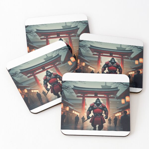 Item preview, A powerful gorilla warrior dressed as a samurai,Asakusa & Senso-ji Temple designed and sold by Still Ronin Art .