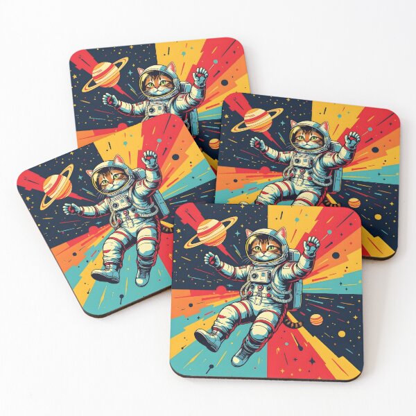 Item preview, Cat floating in the deep space of universe designed and sold by Erlin Rudho.