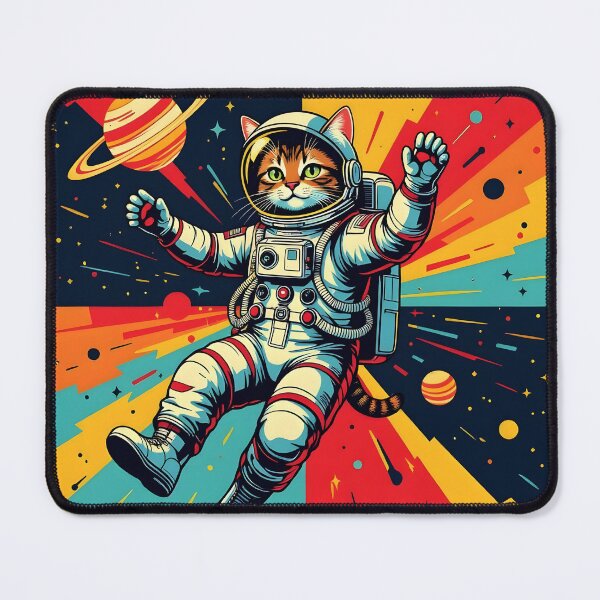 Item preview, Cat floating in the deep space of universe designed and sold by Erlin Rudho.