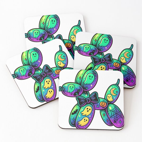 Item preview, Ghost balloon dog｜halloween balloon dog｜tote bag mug decals｜spooky summer png｜balloon animal shirt｜neon ghost｜gothic graphics｜balloon clip designed and sold by PixelBlooming.
