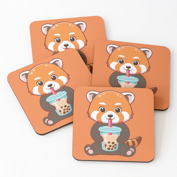 Item preview, Red Panda Boba Tea Lover | Cute Bubble Tea Animal Art | Kawaii Drink Design designed and sold by KAYJAY DESIGNS.