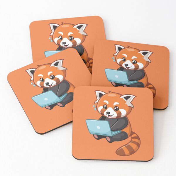 Item preview, Red Panda Working on Laptop | Cute Animal Techie | Funny Online Learning Art designed and sold by KAYJAY DESIGNS.