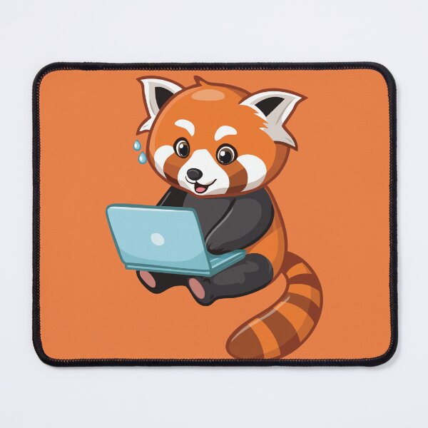 Item preview, Red Panda Working on Laptop | Cute Animal Techie | Funny Online Learning Art designed and sold by KAYJAY DESIGNS.