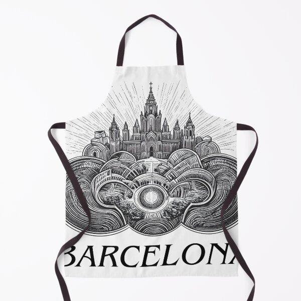 Item preview, Barcelona - Vintage Urban Majesty in Medieval Engraving Style designed and sold by kacperartdesign.