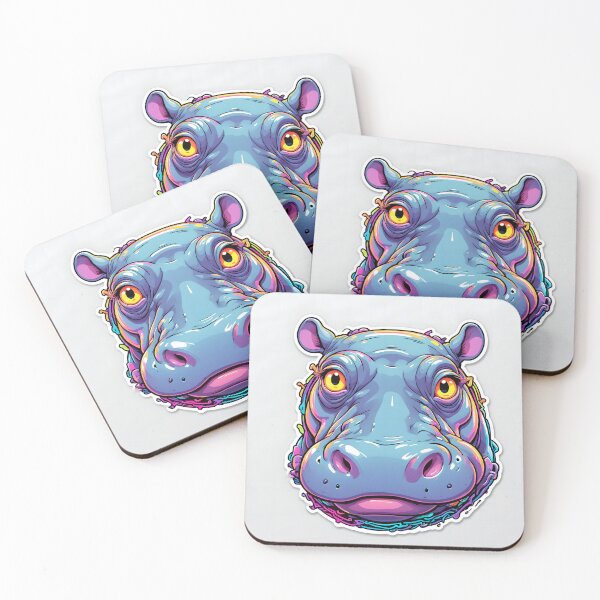 Item preview, Colorful Cartoon Hippo designed and sold by stableImaginarium.