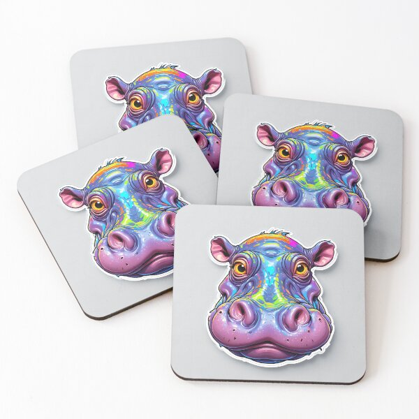 Item preview, Colorful Cartoon Hippo designed and sold by stableImaginarium.