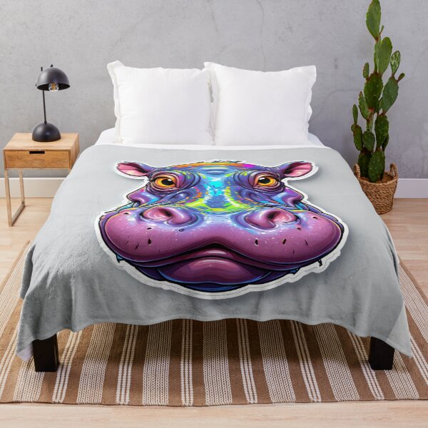 Item preview, Colorful Cartoon Hippo designed and sold by stableImaginarium.