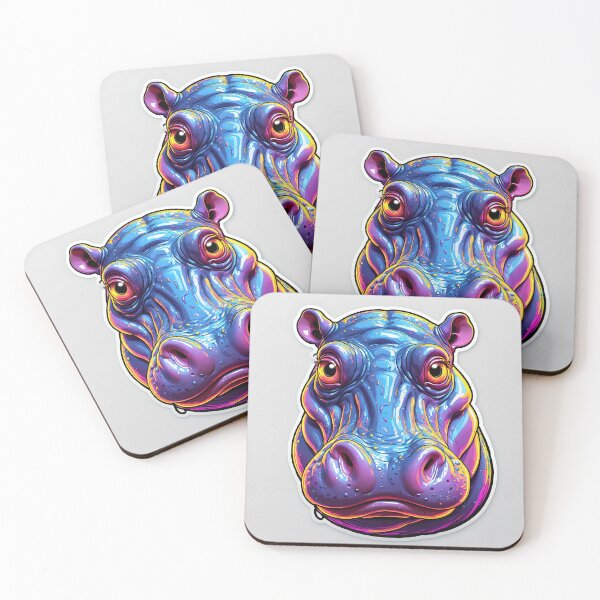 Item preview, Colorful Cartoon Hippo designed and sold by stableImaginarium.