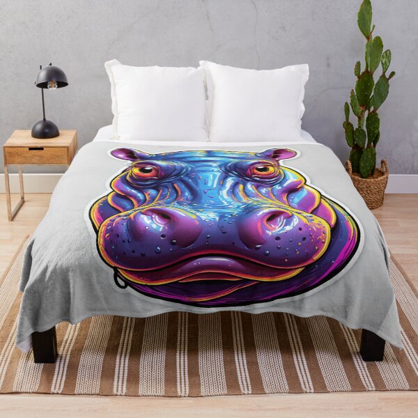 Item preview, Colorful Cartoon Hippo designed and sold by stableImaginarium.