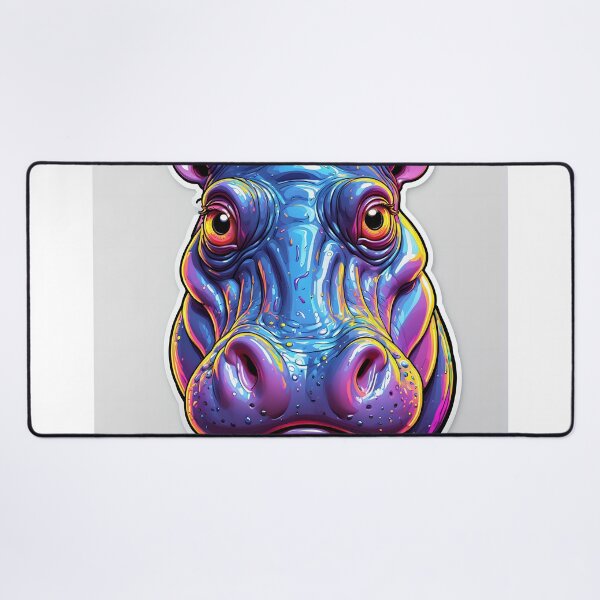 Item preview, Colorful Cartoon Hippo designed and sold by stableImaginarium.