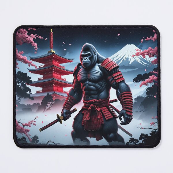Item preview, A powerful gorilla warrior dressed as a samurai,Chureito Pagoda designed and sold by Still Ronin Art .