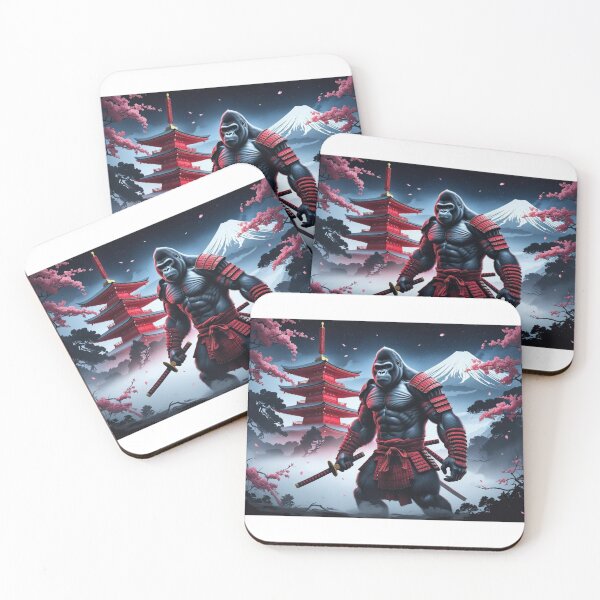 Item preview, A powerful gorilla warrior dressed as a samurai,Chureito Pagoda designed and sold by Still Ronin Art .