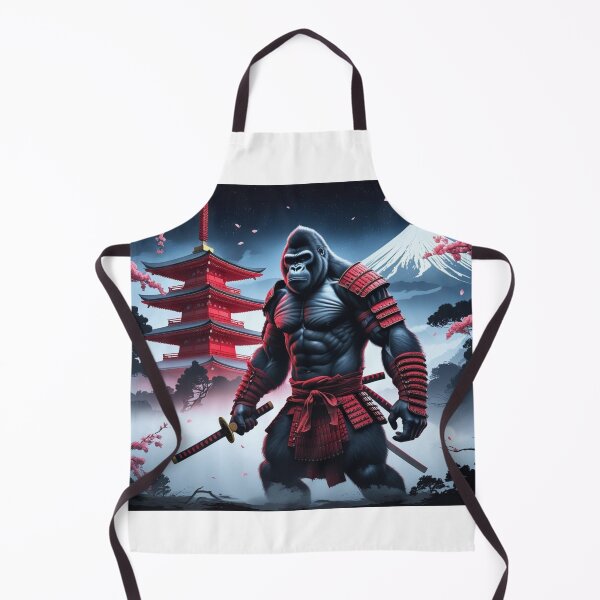 Item preview, A powerful gorilla warrior dressed as a samurai,Chureito Pagoda designed and sold by Still Ronin Art .